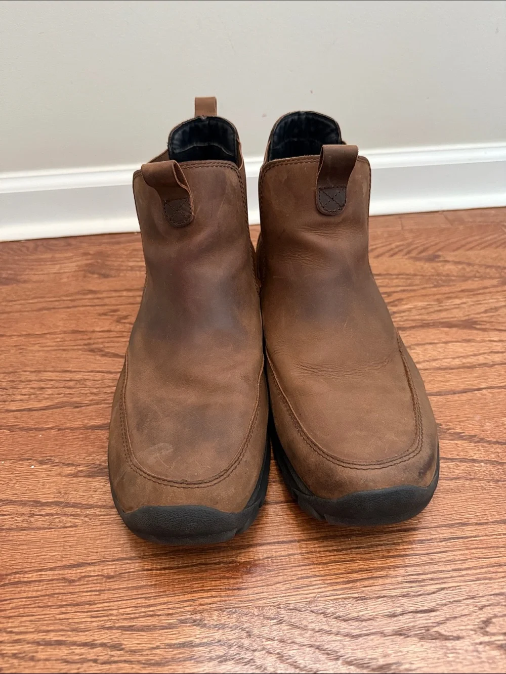 Lands' End Men's Brown Leather Slip On Boots